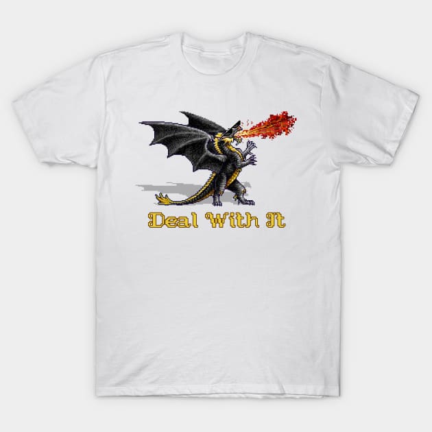 Black Dragon Deal With It T-Shirt by Neslepaks